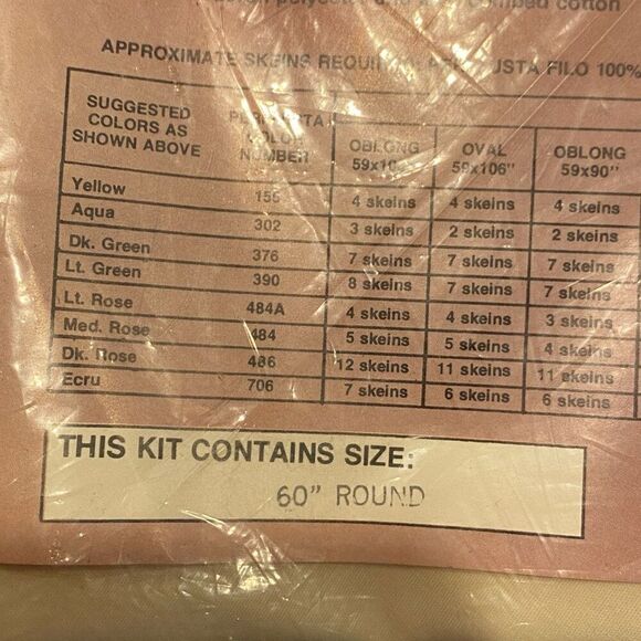 Vintage Paragon Needlecraft Tablecloth Cascade Rose NIP - Picture 4 of 7